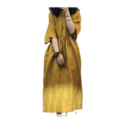 China Retro solid color dress anti-static age reduction waist thin temperament half-sheathed half-sheathed skirt long for sale