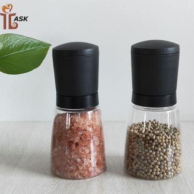 China Sustainable Grinder Bottle Plastic Salt and Pepper Grinder with Ceramic Core for Frying for sale