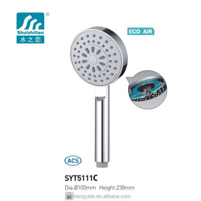 China Faucets SYT5111C ECO Thermostatic AIR Injection Water Saving Hand Shower Head for sale