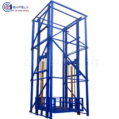 China Hydraulic Guide Rail Platform Hotels Warehouse Cargo Lift Vertical Freight Elevator for sale