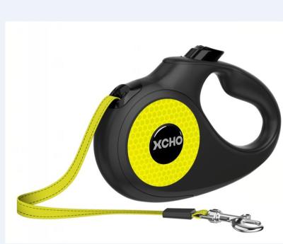 China New Dog Lead Handle Non-Slip Rubberized Pet Leash High Quality Neon Reflective Nylon Retractable Dog Leash For Small Dog for sale