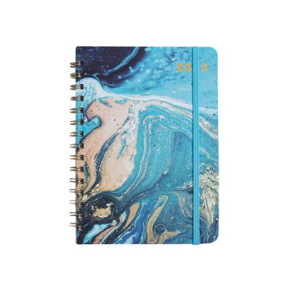 China Hardcover Customized Logo Performance Target Diary Planner 2022 Spiral Weekly Monthly Planner Notebook for sale