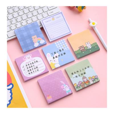 China Memo Pad Cute Kawaii Computer Stationery Style Girls Self-adhesive Word Work Area Sticky Portable Notepad Memo Pad for sale