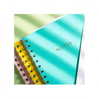 China Horizontal Line B5 Stationery PU Leather Spiral Notepad Office Hardcover Book Student Notebook for sale