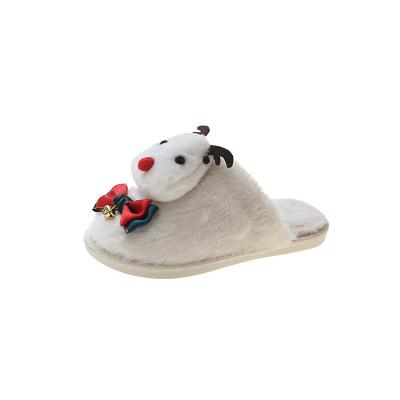 China New fashion trend plush style winter home for women girls wholesale wool fabric with soft nap slippers for sale