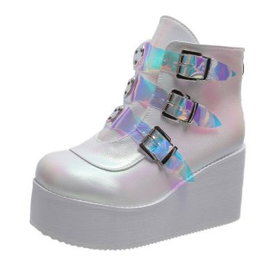 China Fashion Trend Winter Boots Women Platform Punk Female Boots Wedges High Heels PU Women Boots for sale