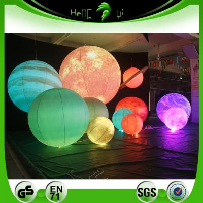 China Promotion LED Light Inflatable Airplane, Giant Light Planet Air Balloon For Event for sale