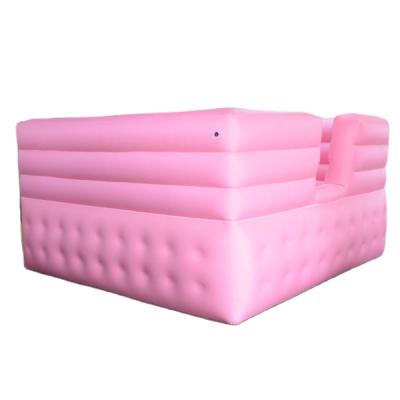 China Holiday Decorations Giant Pink Inflatable Float Island Park Water Sofa Boat for sale