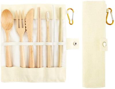 China Sustainable 100% Biodegradable Reusable Bamboo Bamboo Cutlery Set for sale