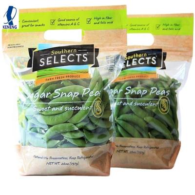 China Moisture Proof OEM Printed Food Grade Holder Up Zipper Resealable Micro Perforated Plastic Bags For Fresh Vegetable Fruit for sale