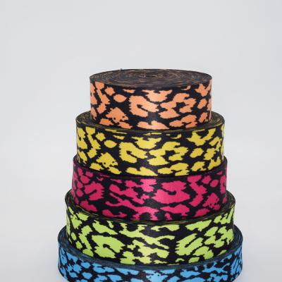 China Bags leopard printed weebing strap nylon for making fashion bags for sale