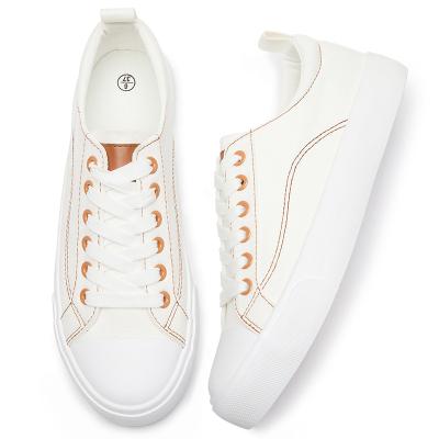 China Wholesale Custom Classic Round Top White Lace Top Sneakers Unique Canvas Shoes For Women for sale