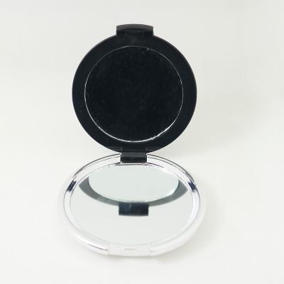 China Contemporary Hot Selling Makeup Mirror With LED Light Round Pocket Mirror Double Side Black Magnifying Mirror For Travel for sale