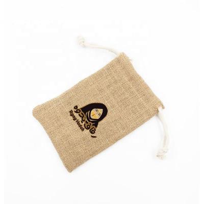 China Custom Logo Recyclable Around Gifts Bottom Hemp Hessian Burlap Drawstring Bag Pouch Hessian Bag For Coffee Cocoa for sale