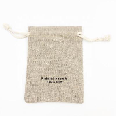 China Custom Logo Printed Gift Jewelry Packaging Chiffon Drawstring Favor Pouch Recyclable Eco-Friendly Muslin Canvas Bag for sale