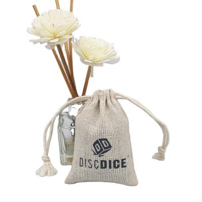 China Wholesale Custom Recyclable Logo Printed Jewelry Gift Cotton Drawstring Jute Burlap Bags Canvas Pouch for sale