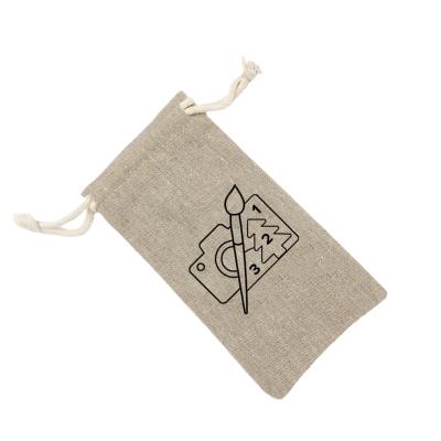 China Recyclable Custom Printed Gift Wrapping Cotton Canvas Soft Canvas Pouch With Logo for sale