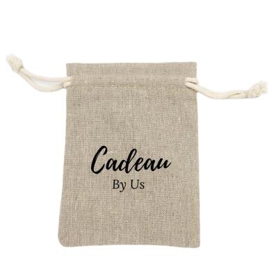 China White / Natural Small Jewelery Recyclable Custom Canvas Pouch Bag With Printing for sale