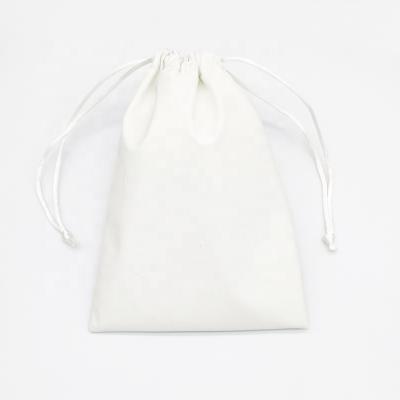 China Recyclable Luxury Gift Printed Wholesale Leather Jewelry Pouch Drawstring Closure Jewelry Gift Bag for sale