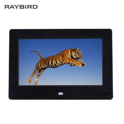 China Clock 7 inch small size mini digital signage lcd advertising display screen with video input for sale