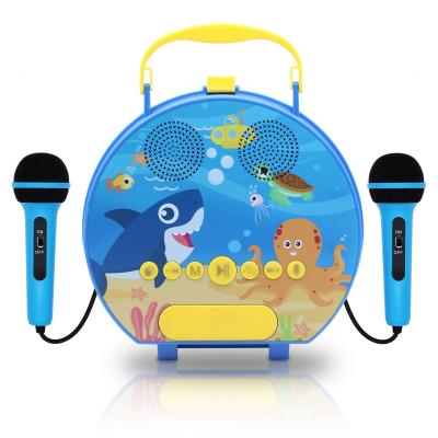 China Electronic Colorful Unicorn Karaoke Speaker Karaoke Machine For Kids Child Toy Machine Kids Recording Machine Portable Singer With 2 Mics for sale