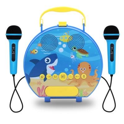 China Colorful Eco-friendly Unicorn Karaoke Speaker For Kids Karaoke Machine Child Toy Machine Kids Recording Machine Portable Singer With 2 Mics for sale