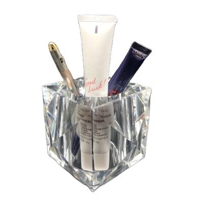 China European Crystal Makeup Brush Storage Cylinder Transparent Cosmetic Storage Box Fashion Style Finishing Box for sale