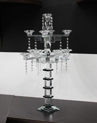 China Wholesale Weddings Party Decoration Shiny Crystal 5AM Candelabra Centerpiece for sale