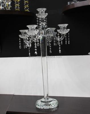 China Weddings wedding or party decoration, romantic tall crystal candelabras with pearls on sale for sale