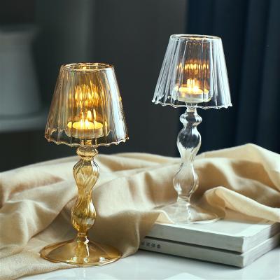 China Other Type European Style Table Lamp Wedding Centerpiece Decoration Crystal Home Decoration Candle Holder Table for sale