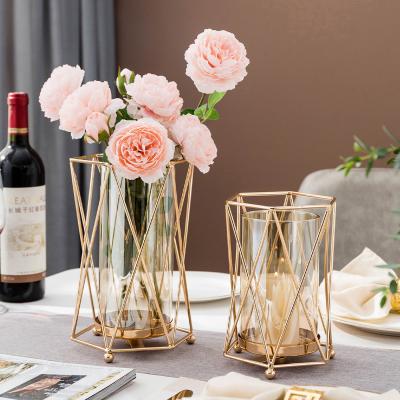 China Wedding Luxury Metal Crystal Tea Light Candle Holders Decoration Wedding Table Centerpieces for sale