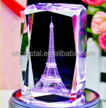 China Factory Direct Sale Customized Global 3D Laser Engraving Crystals Empty Cube for sale