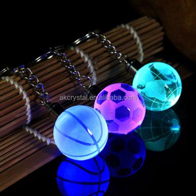 China Wholesale Sports Worldwide Gift Led Globe Light Crystal Ball Key Chain for sale