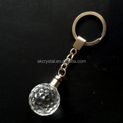 China Global Wholesale Sports Small Gift Led Golf Ball Light Crystal Key Chain for sale