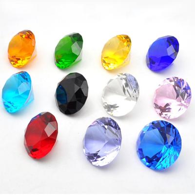 China Best Global Popular Colorful Round Shape Diamond Decorative Crystal Glass for sale