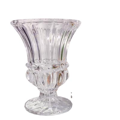 China Europe hot sale price cheap wedding or hotel or home or office table decoration, crystal clear glass flower vase for sale