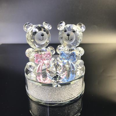 China Europe Lovely Creative New Products Home Or Interior Crafts K9 Crystal Ornaments Bear For Gifts Car Decor Crystals for sale