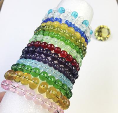 China 2021 Europe Factory Custom Gorgeous 8mm Gemstones Healing Crystal Lucky Stretch Beaded Bracelet for sale