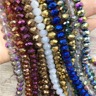 China Crystal Rondelle Glass Faceted Beads transparent colorful shiny and smart for jewelry making jewelry accessories for sale