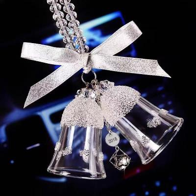 China Christmas Tree/Car Decoration/Wedding Gifts Shape Car Mirror Chains Christmas Tree Ornament Weeding Gift Diamond Decorative Hanging Crystal Glass Christmas Bell for sale