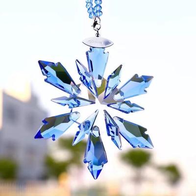 China Christmas Tree/Car Hanging Decoration/Hot Sale Car Mirror Chains Christmas Tree Ornament Weeding Gift Crystal Glass Snowflake Wedding Gifts for sale