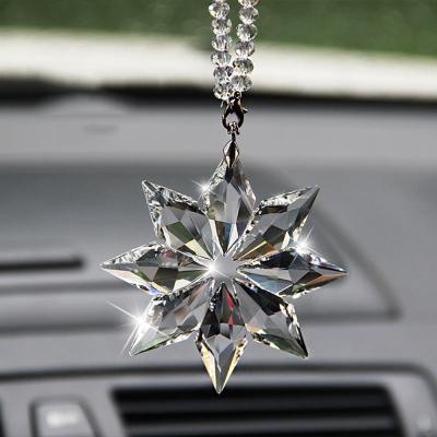 China Europe Wholesale Car Decoration Crystal Snowflake Shape Hanging Ornament Gifts for sale