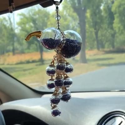 China Christmas tree/car pendant/wedding gift hot sale car mirror pendant wedding gifts Crystal Glass Hanging Perfume Bottle with beads for sale