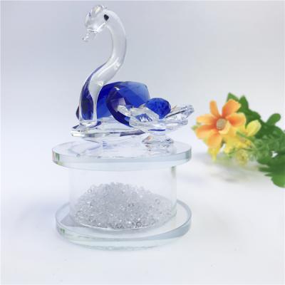 China Europe Animal Figurines Decor Crystal Glass Swan Crafts Delicate Miniature Gift Home Wedding For Souvenir for sale