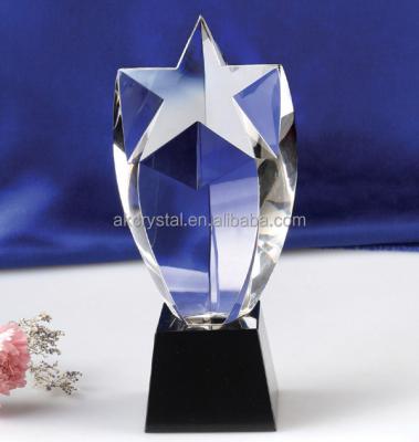 China 2018 China new design k9 award star shaped crystal trophy for excellent employee or team for sale