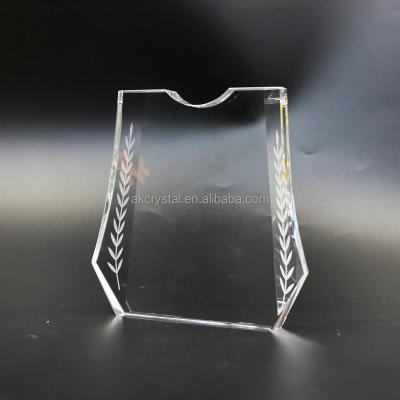 China Europe sandblast or laser engraved logo, crystal shield k9 award for sale