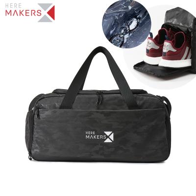 China Factory Custom Logo Wholesale Waterproof Outdoor RPET Sports Travel Gym Bag Multifunctional With Shoe Compartment for sale