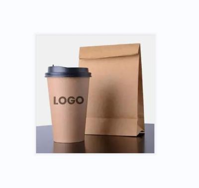 China 8oz Disposable Paper Cups Single Wall Brown Recyclable Coffee Container Beverage Paper Packaging for sale