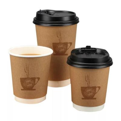 China Customized Recyclable Take Away Disposable Hot Coffee Paper Cups Double Wall 380ml for sale