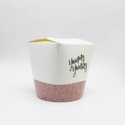 China Recycled Materials Customized Printing Disposable Noodle Box White Paper Box Takeout Food Packing Box for sale